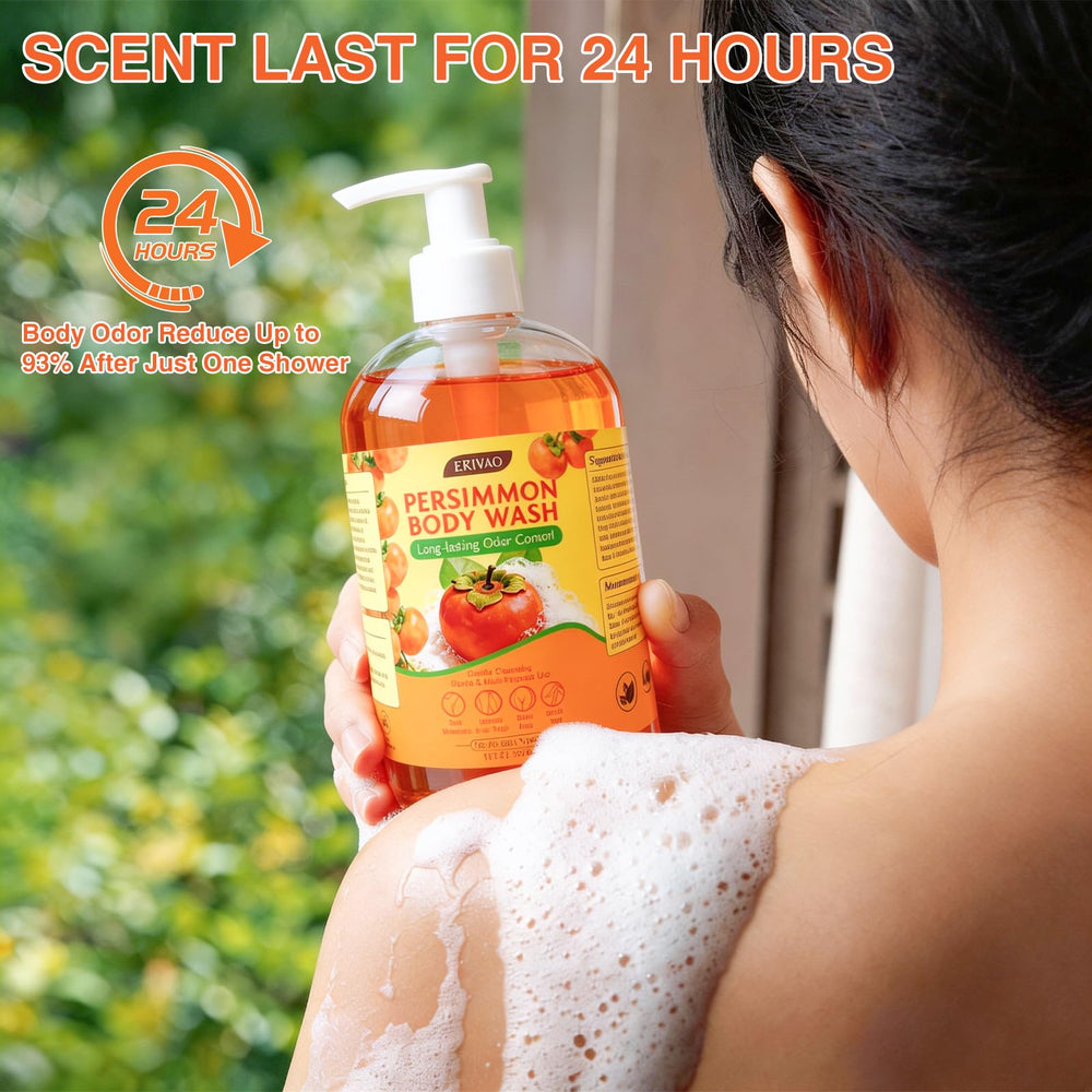 EKIVAO ingredient label with persimmon and tea tree benefits shown