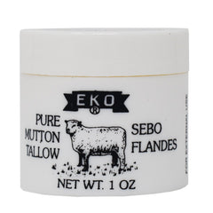 EKO mutton tallow tin top view showing compact packaging and easy storage benefit