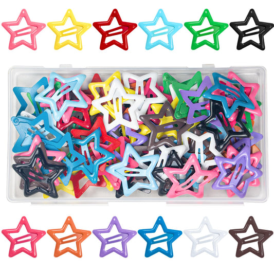 ELANE front package of 64 star snap clips showing colorful variety and convenience