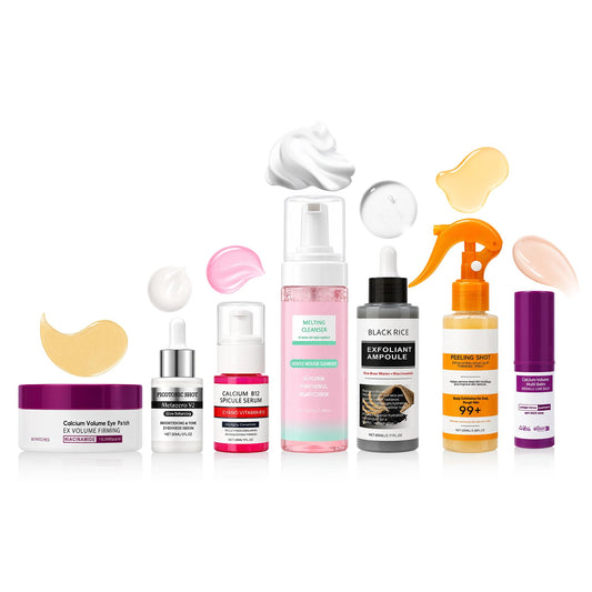 Elarenne front product lineup showing full set and easy routine benefits