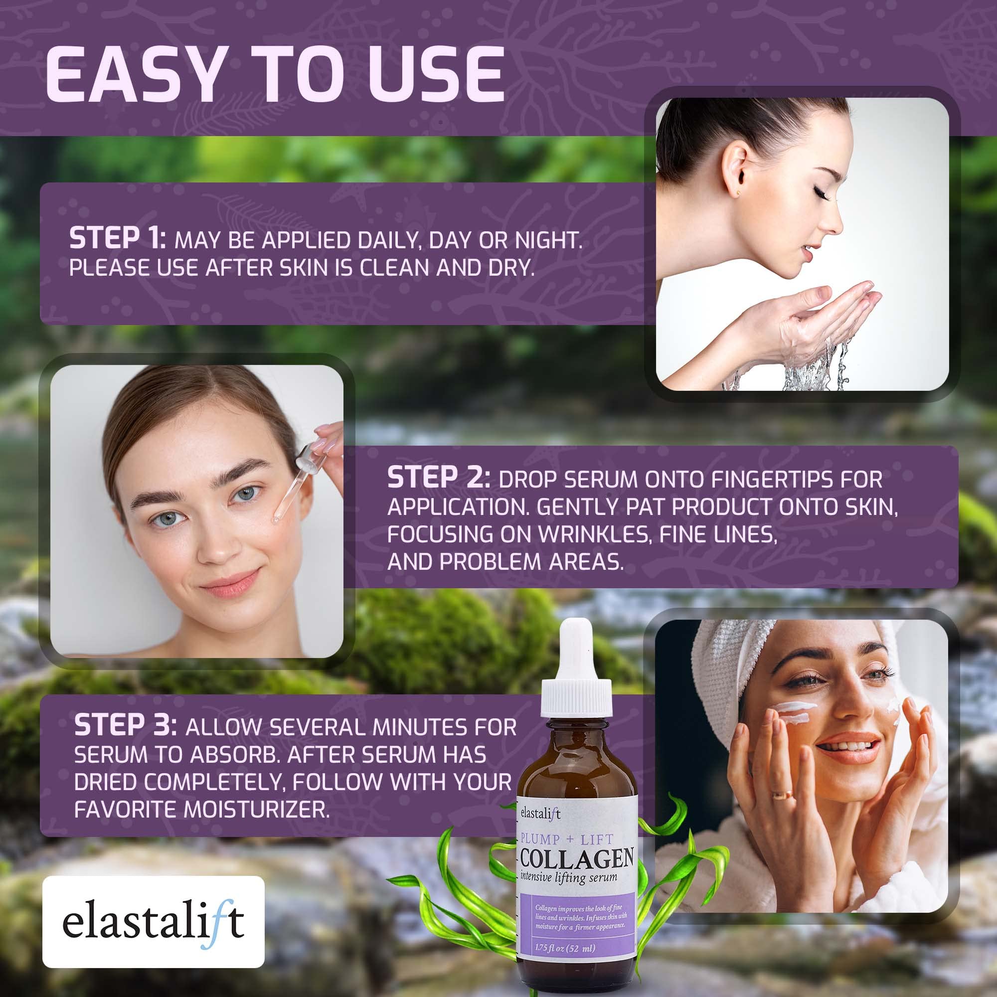 Elastalift applied to neck and jawline showing lifting and firming support