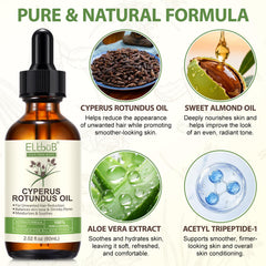 ELBBUB bottle label detail highlighting Cyperus Rotundus ingredient