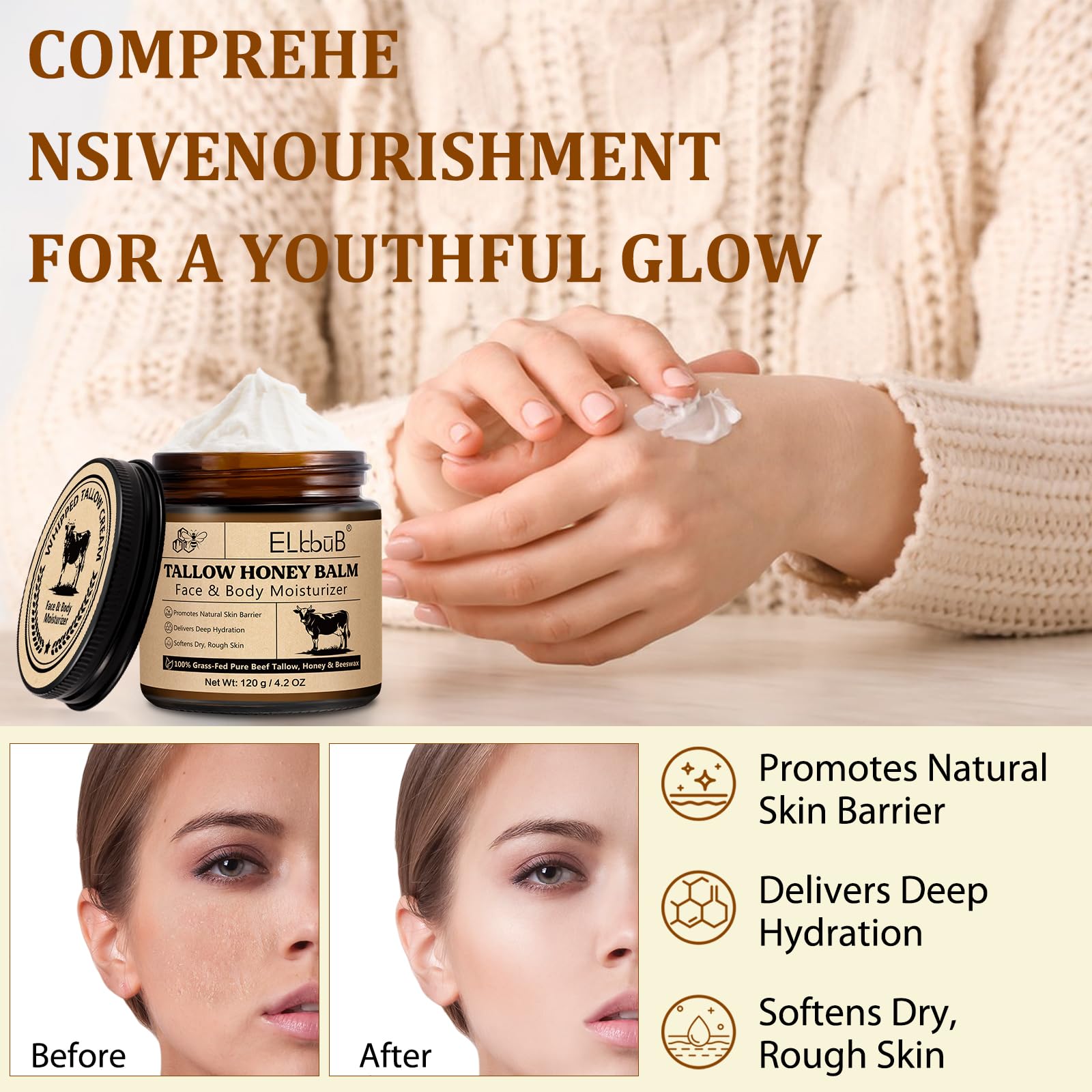 ELBBUB applied to face during morning routine for lightweight nourishment