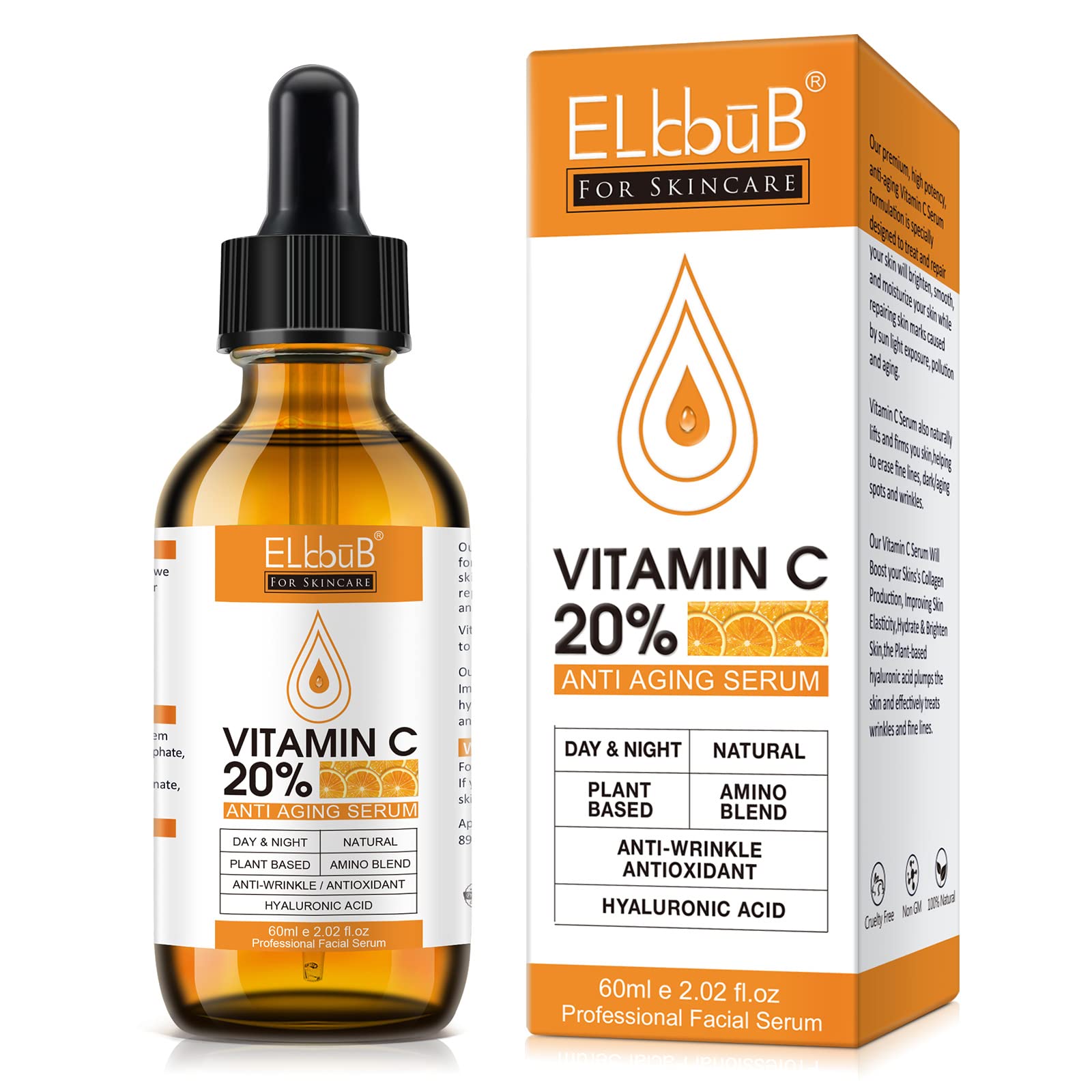 ELBBUB front packaging 60ml bottle shows clear label and capacity benefit