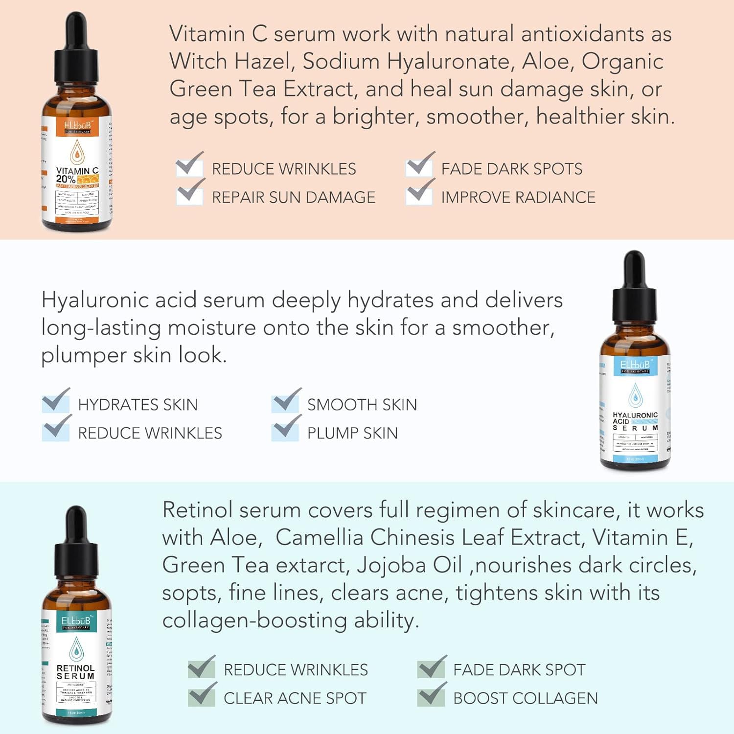 ELBBUB Retinol serum pipette delivering targeted nighttime renewal
