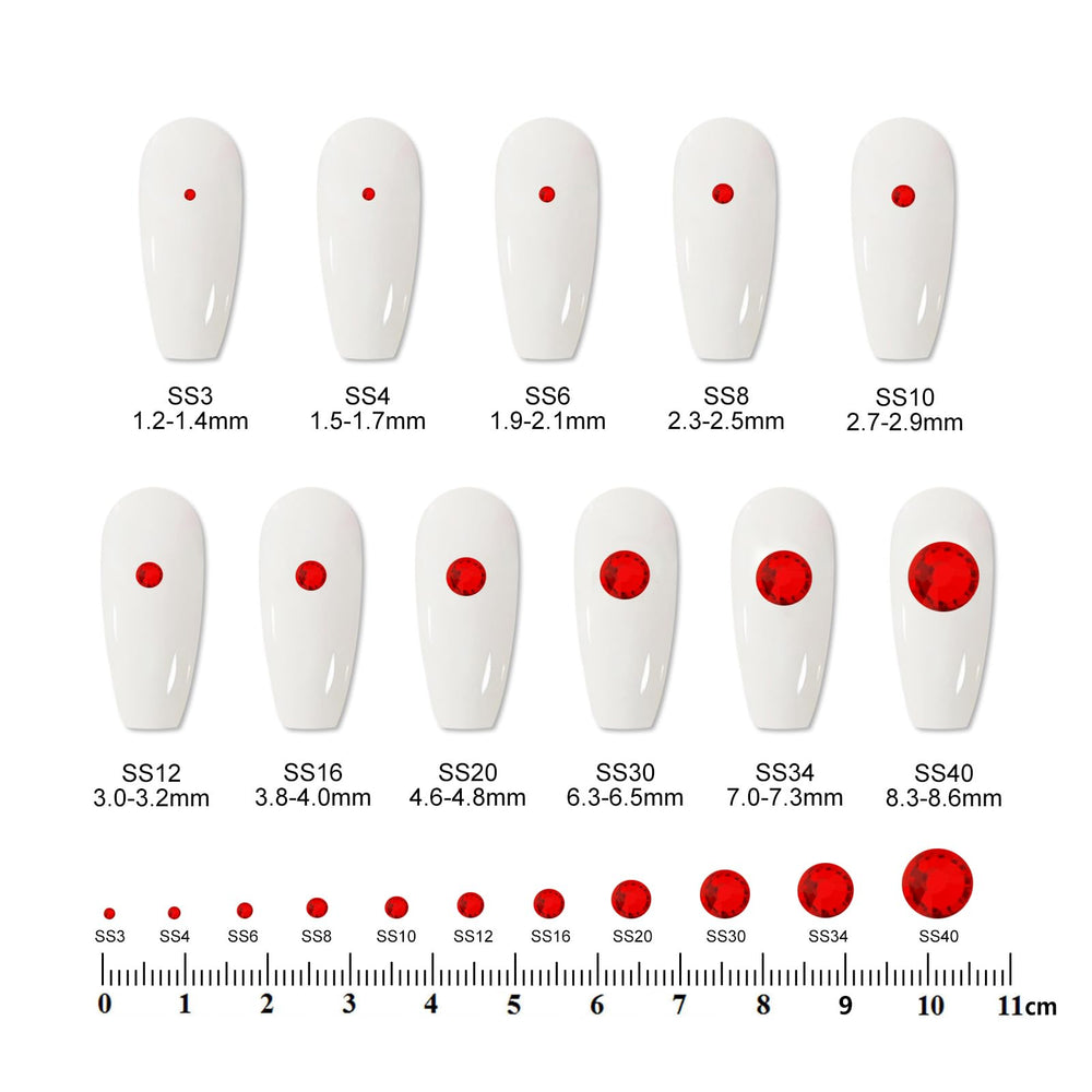 ELEEGEM rhinestones applied on nails demonstrating salon-quality shine