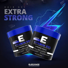 E Elegance applied in hair during styling demonstrating secure hold and shine