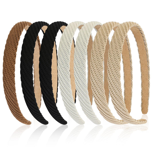 Eleilians front view of seven headbands showing styles and versatile wear