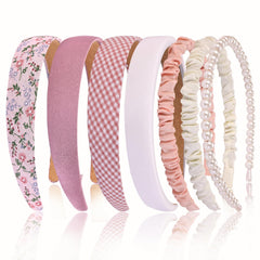 Eleilians front view of seven headbands neatly arranged showing variety and convenience