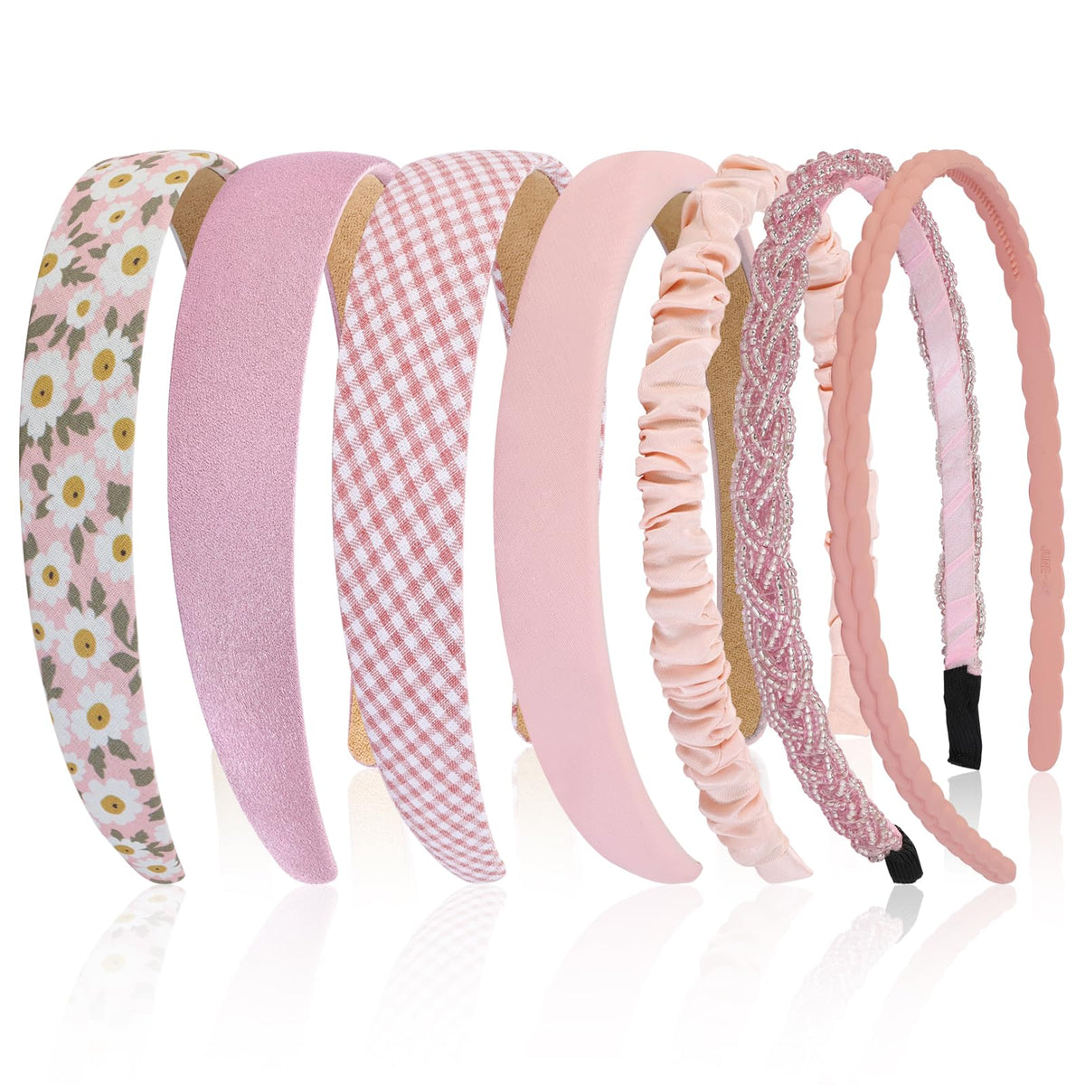 Eleilians front view of seven headbands showing variety and instant outfit upgrade