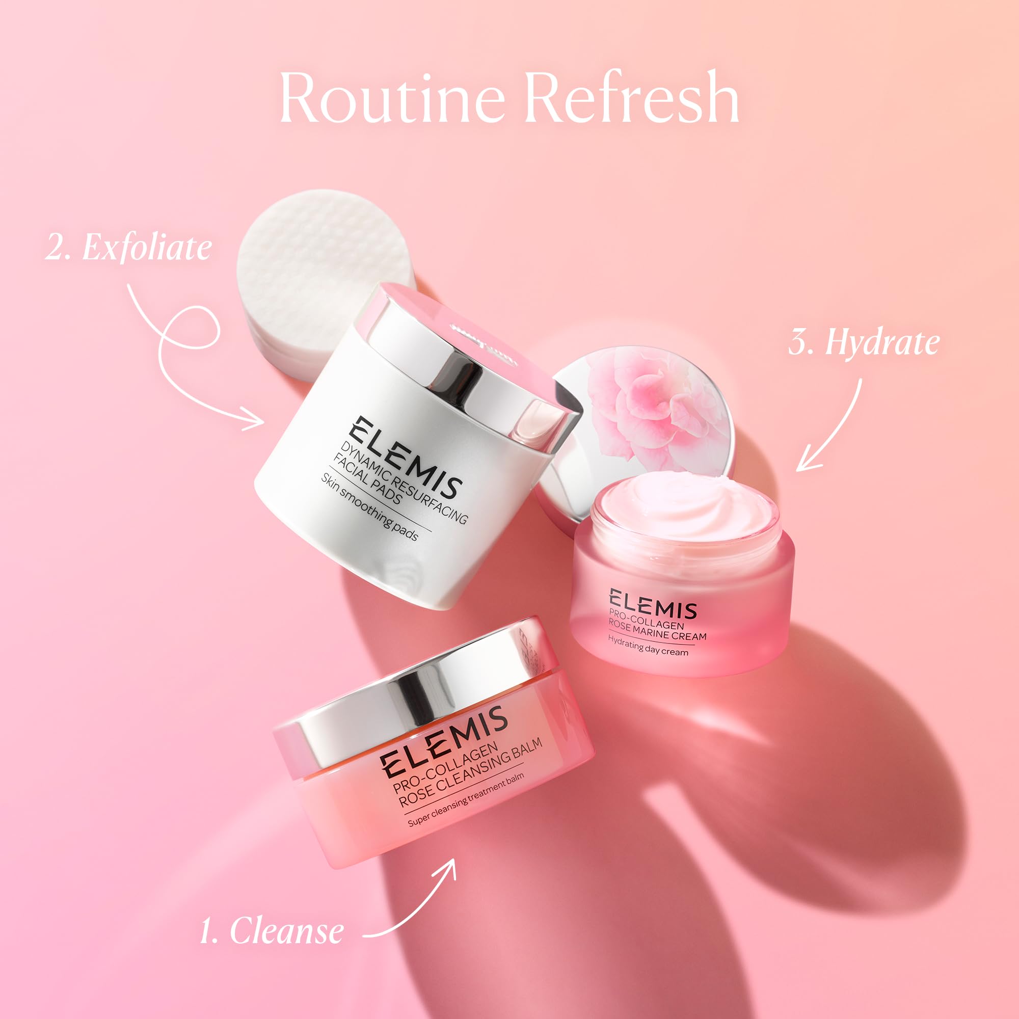 ELEMIS ingredients label showing rose elderberry and padina pavonica benefits