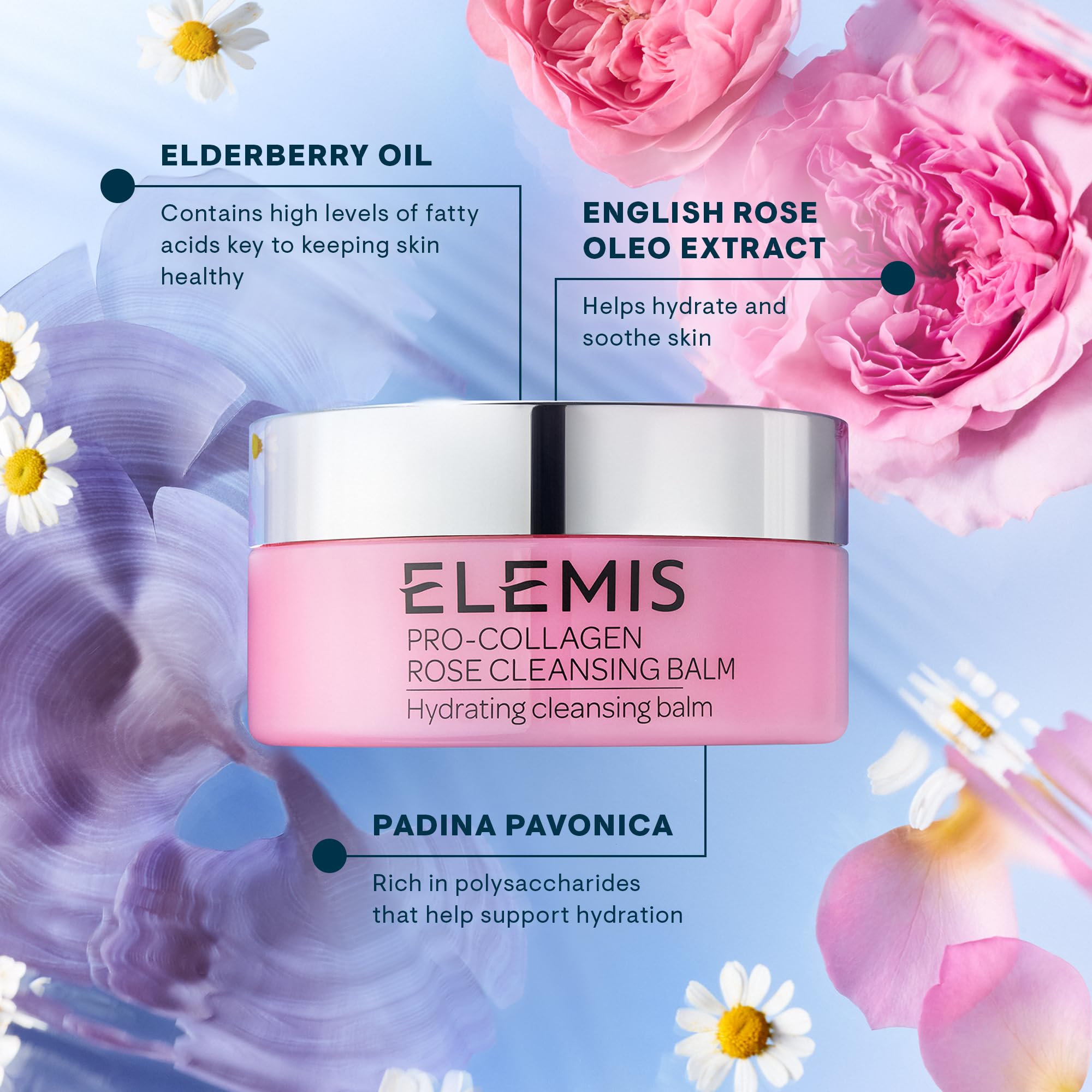 ELEMIS balm being wiped off with warm cloth showing gentle removal