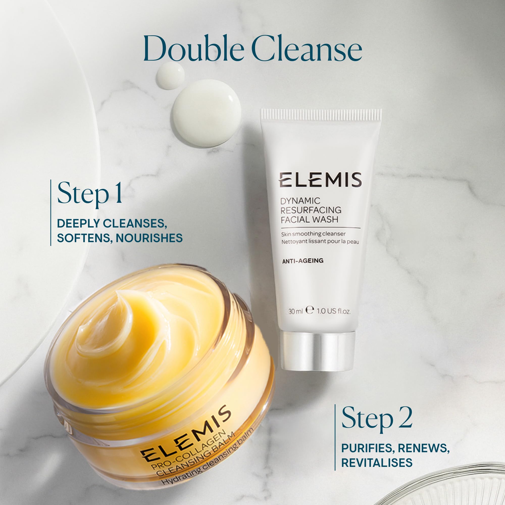 ELEMIS tube inside travel pouch lifestyle shot showing portability and convenience benefit