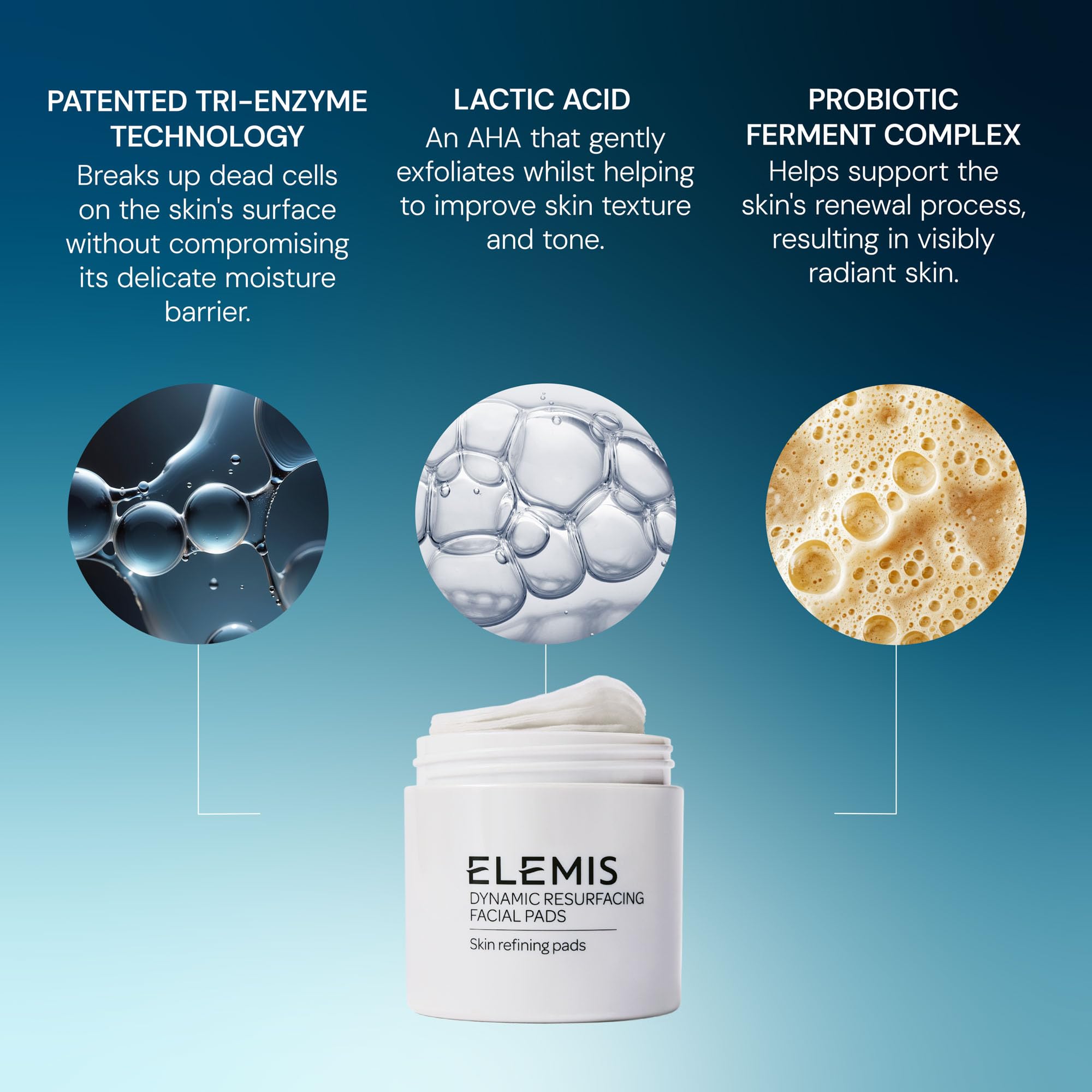 ELEMIS before and after skin texture comparison showing smoother results