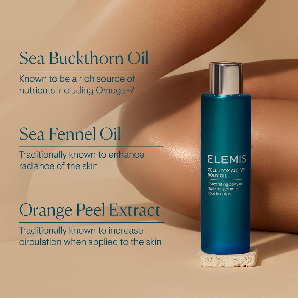ELEMIS Cellutox displayed in bathroom setting conveying spa-like relaxation benefit