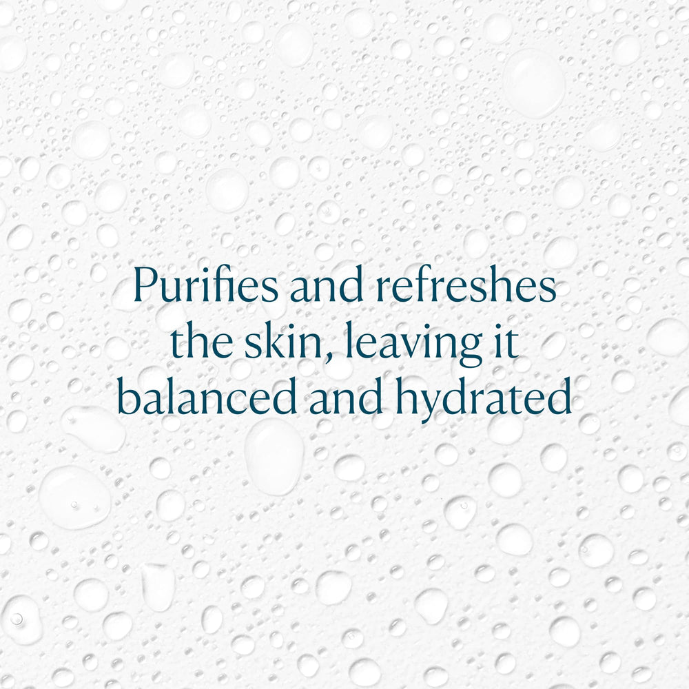 ELEMIS toner pouring to show lightweight texture and easy absorption benefit