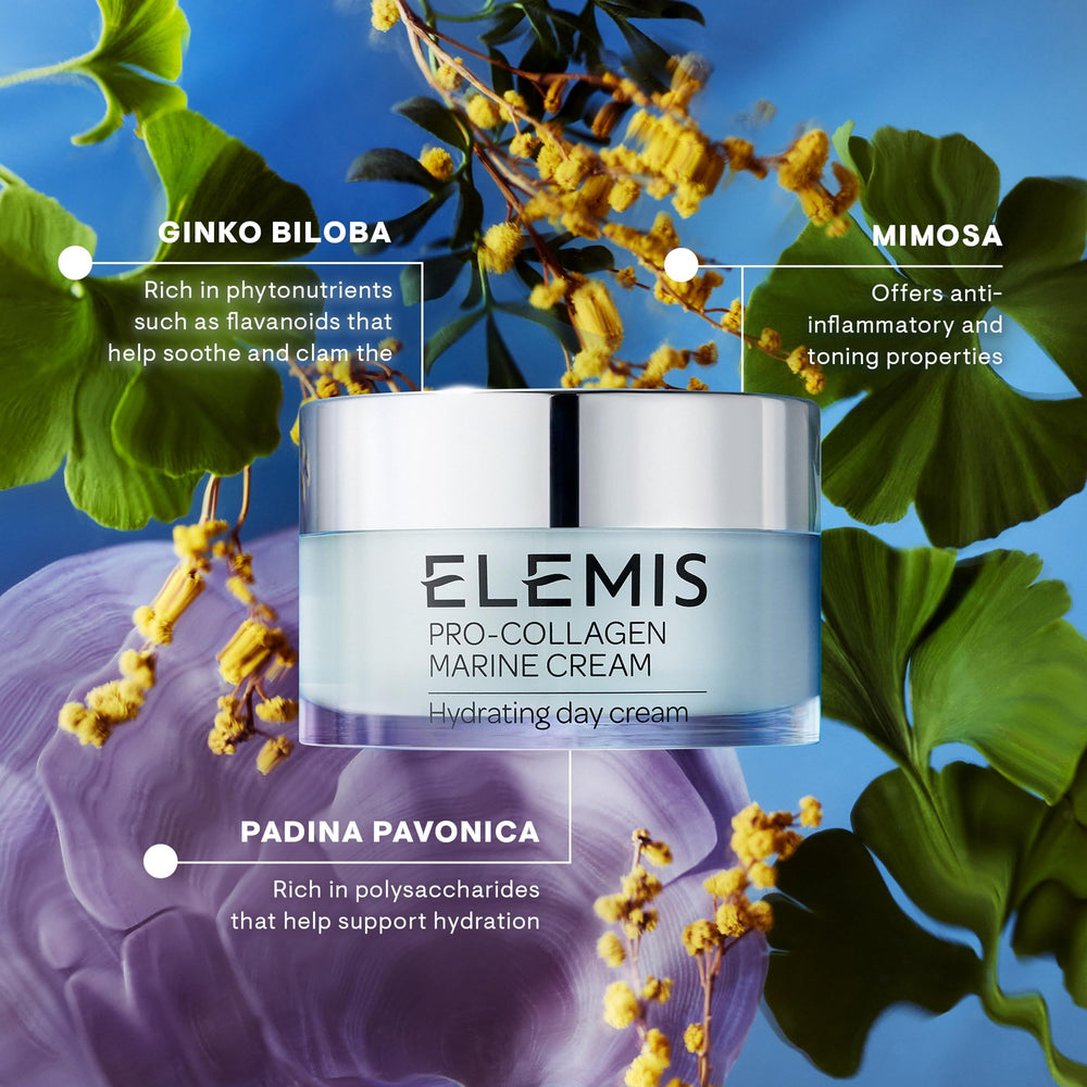 ELEMIS jar on bathroom counter in lifestyle scene conveying daily routine
