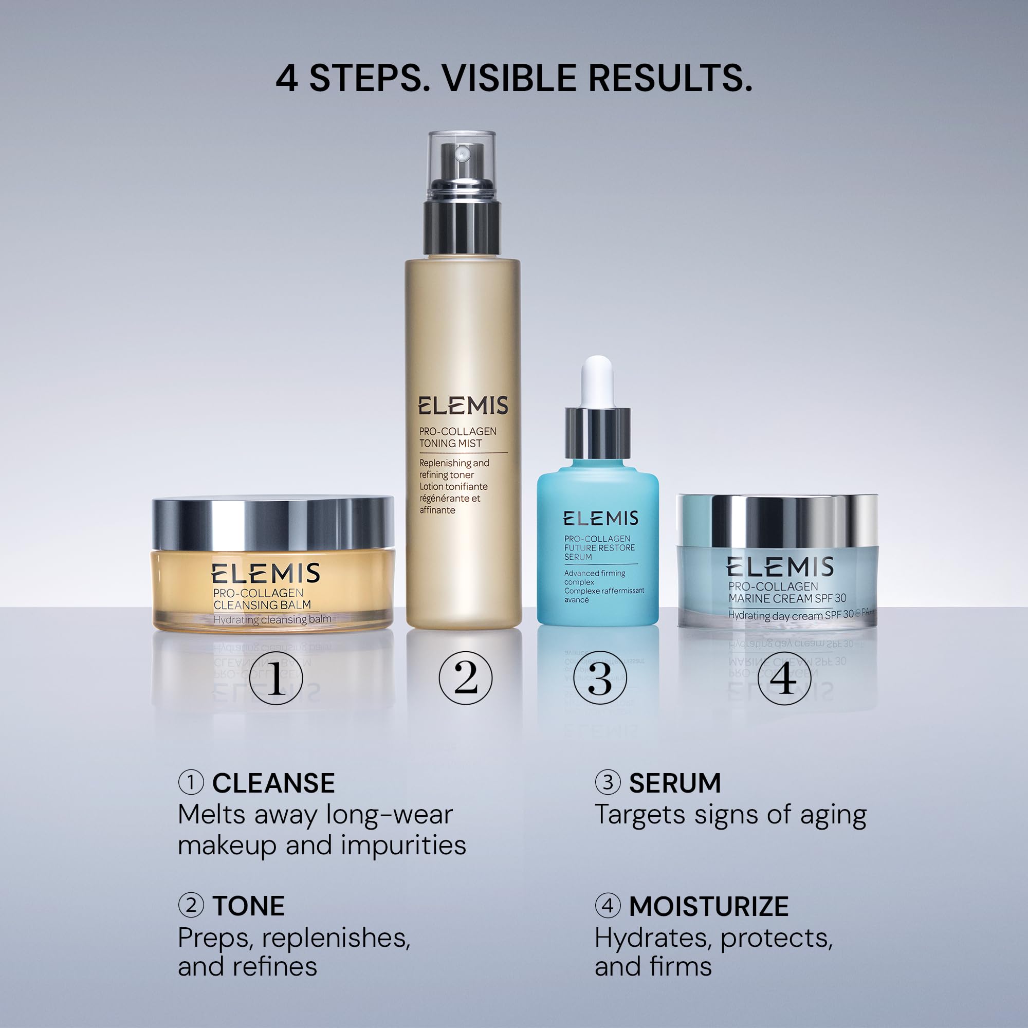 ELEMIS mist applied with cotton pad illustrating toning and pore-refining benefit