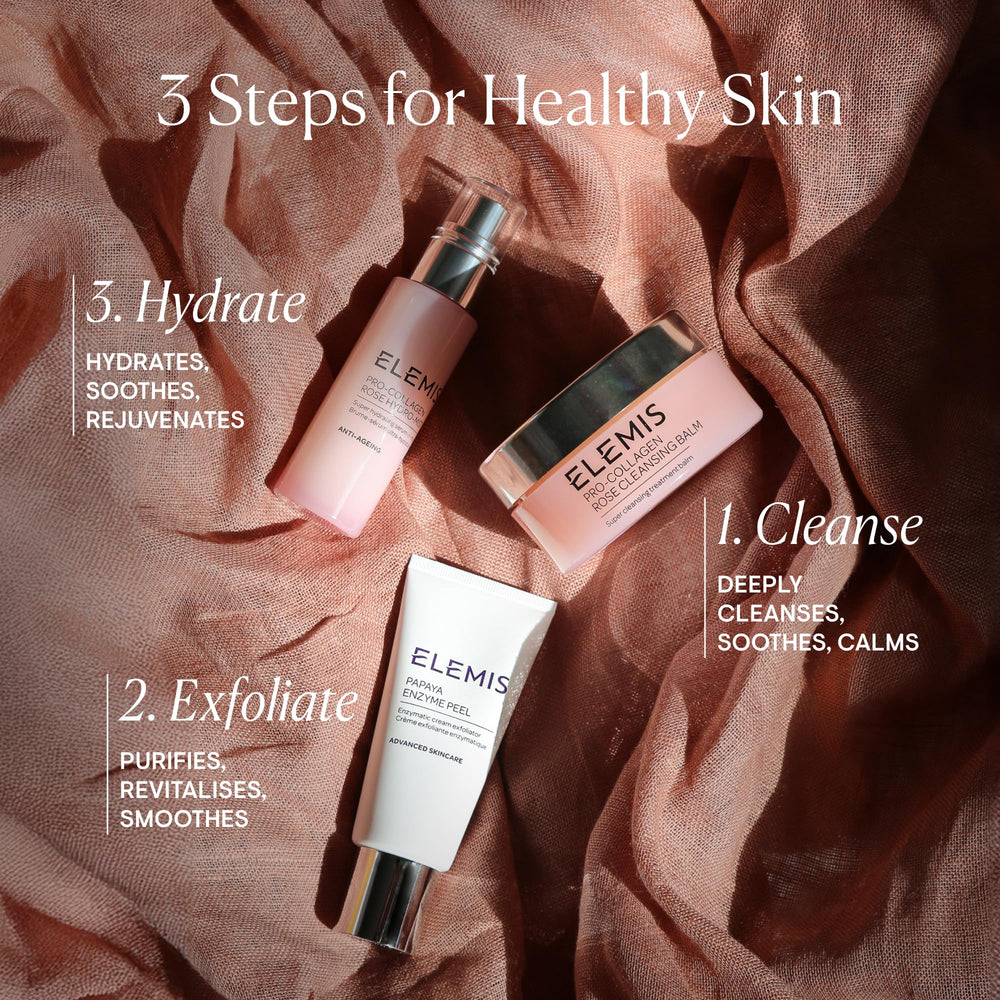 ELEMIS ingredient label close-up highlighting papaya, pineapple, bladderwrack benefits