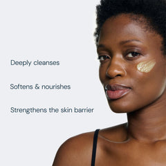 ELEMIS massaging balm into skin showing effective makeup removal