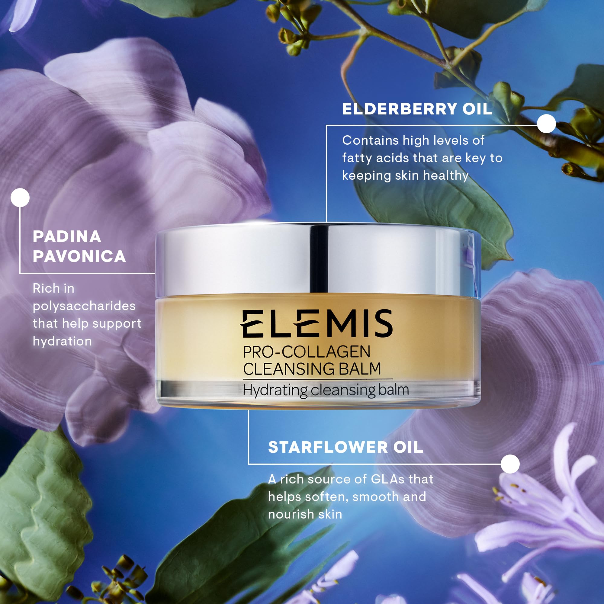 ELEMIS balm warmed in palm turning to oil for easy makeup dissolution