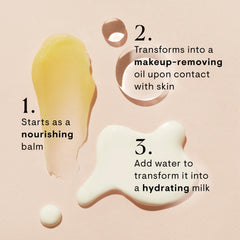 ELEMIS balm in use removing waterproof mascara and foundation efficiently