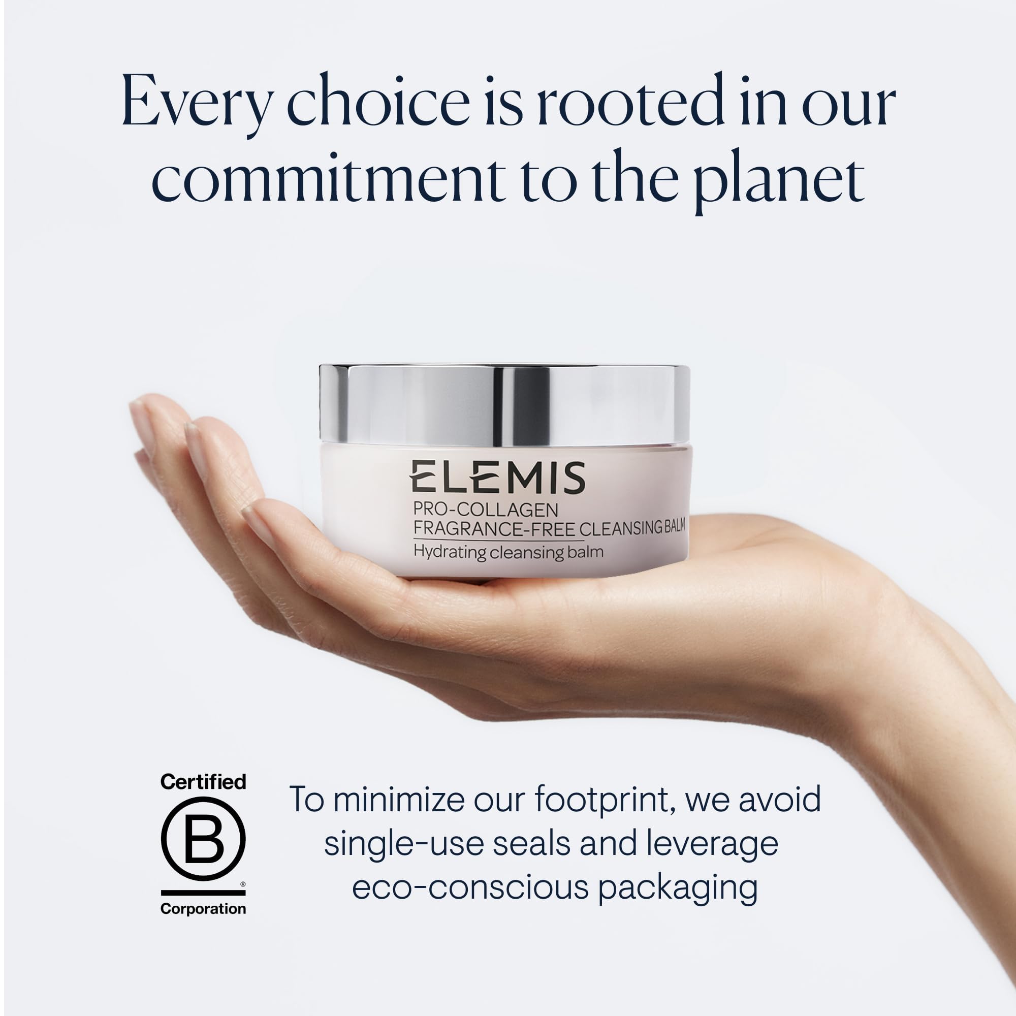 ELEMIS jar on bathroom shelf in styled routine emphasizing daily cleansing convenience