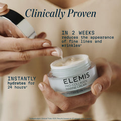 ELEMIS label close-up highlighting marine ingredients and benefits