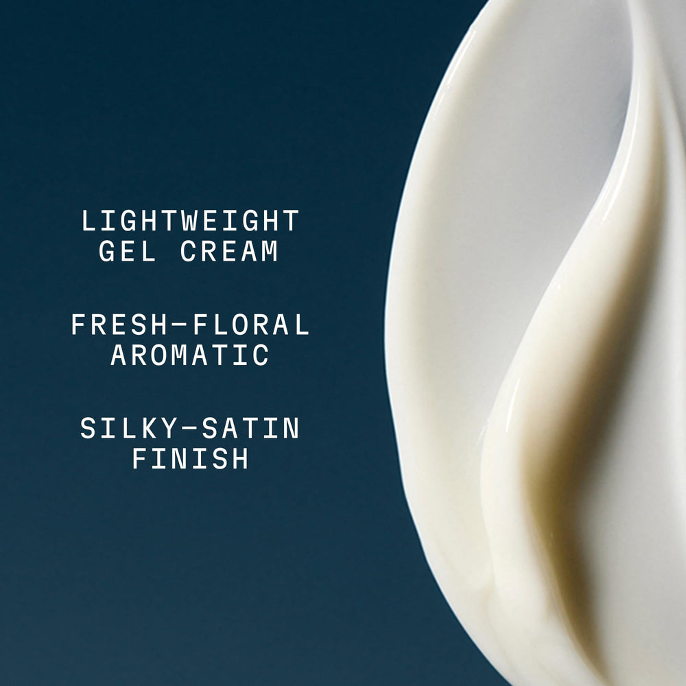ELEMIS cream swatch texture illustrating lightweight gel-cream absorption