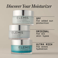 ELEMIS jar on bathroom vanity conveying luxury skincare ritual benefit