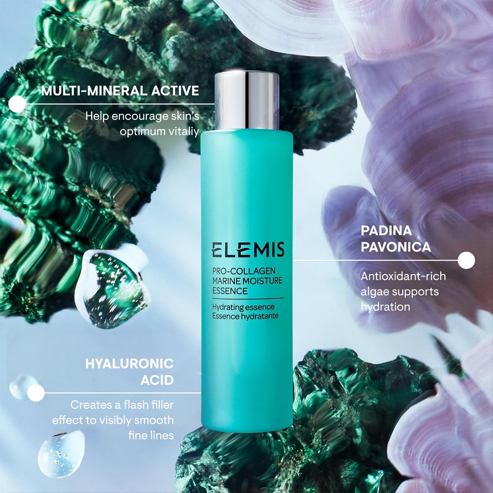 ELEMIS ingredient focus with marine visuals suggesting hydration support