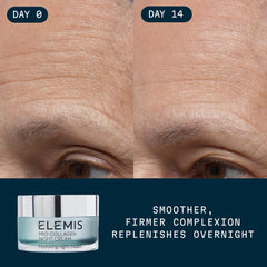 ELEMIS cream texture on finger demonstrating rich hydration and smooth feel