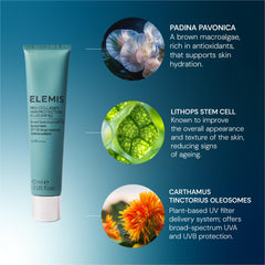 ELEMIS 40ml tube beside a coin showing compact travel-friendly size
