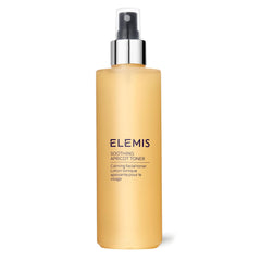 ELEMIS bottle front view showing calming apricot toner and immediate refresh benefit