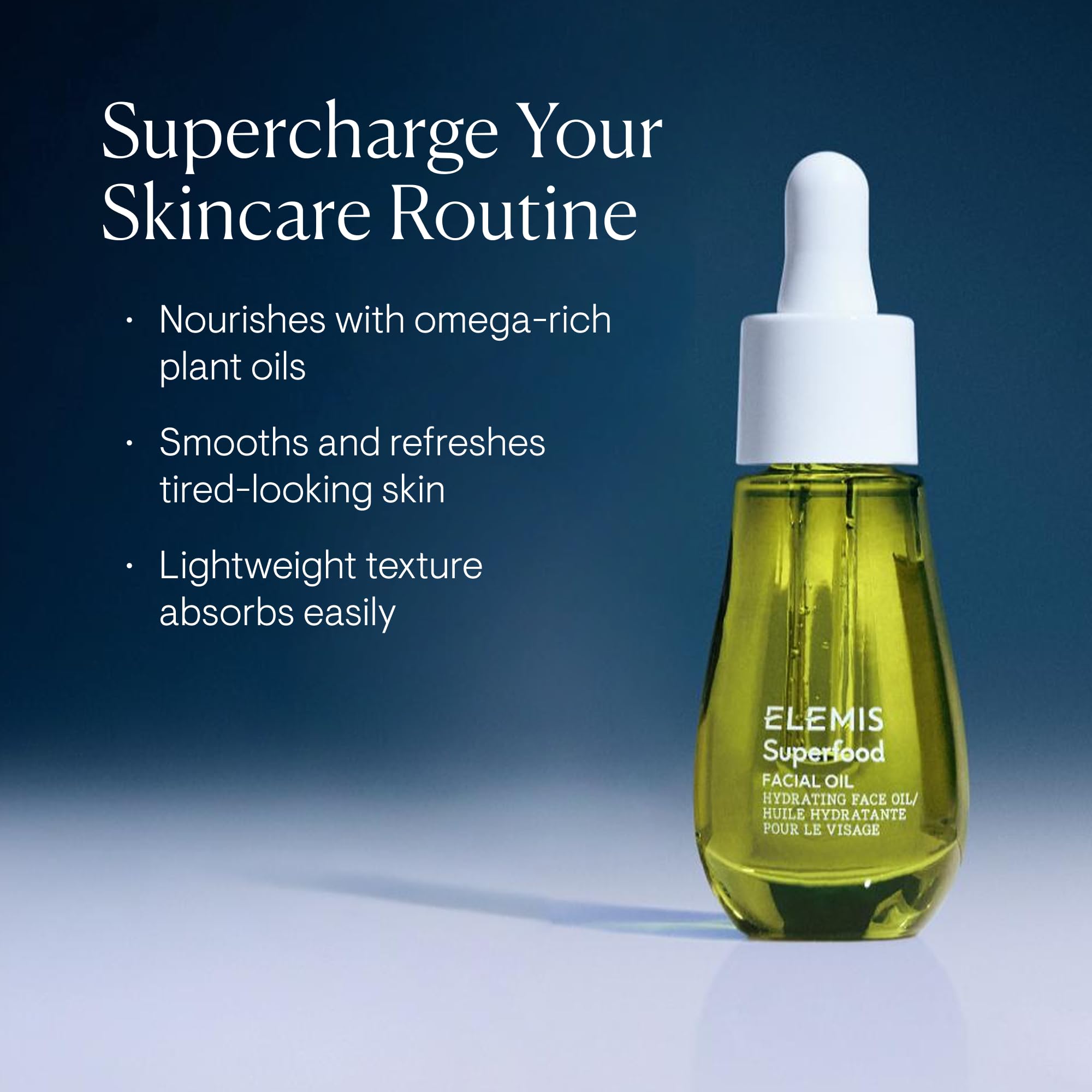 ELEMIS dropper releasing oil, highlighting precise application benefit