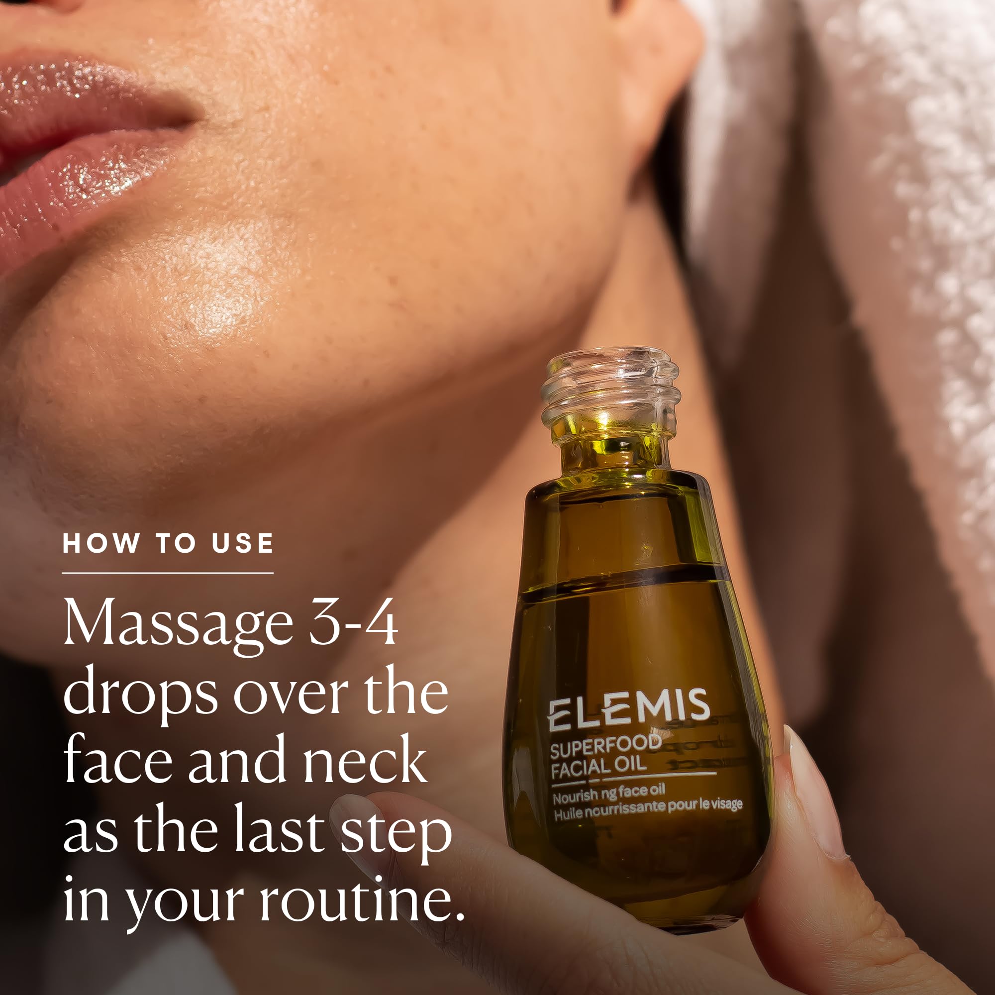 ELEMIS bottle on bathroom vanity suggesting daily routine convenience