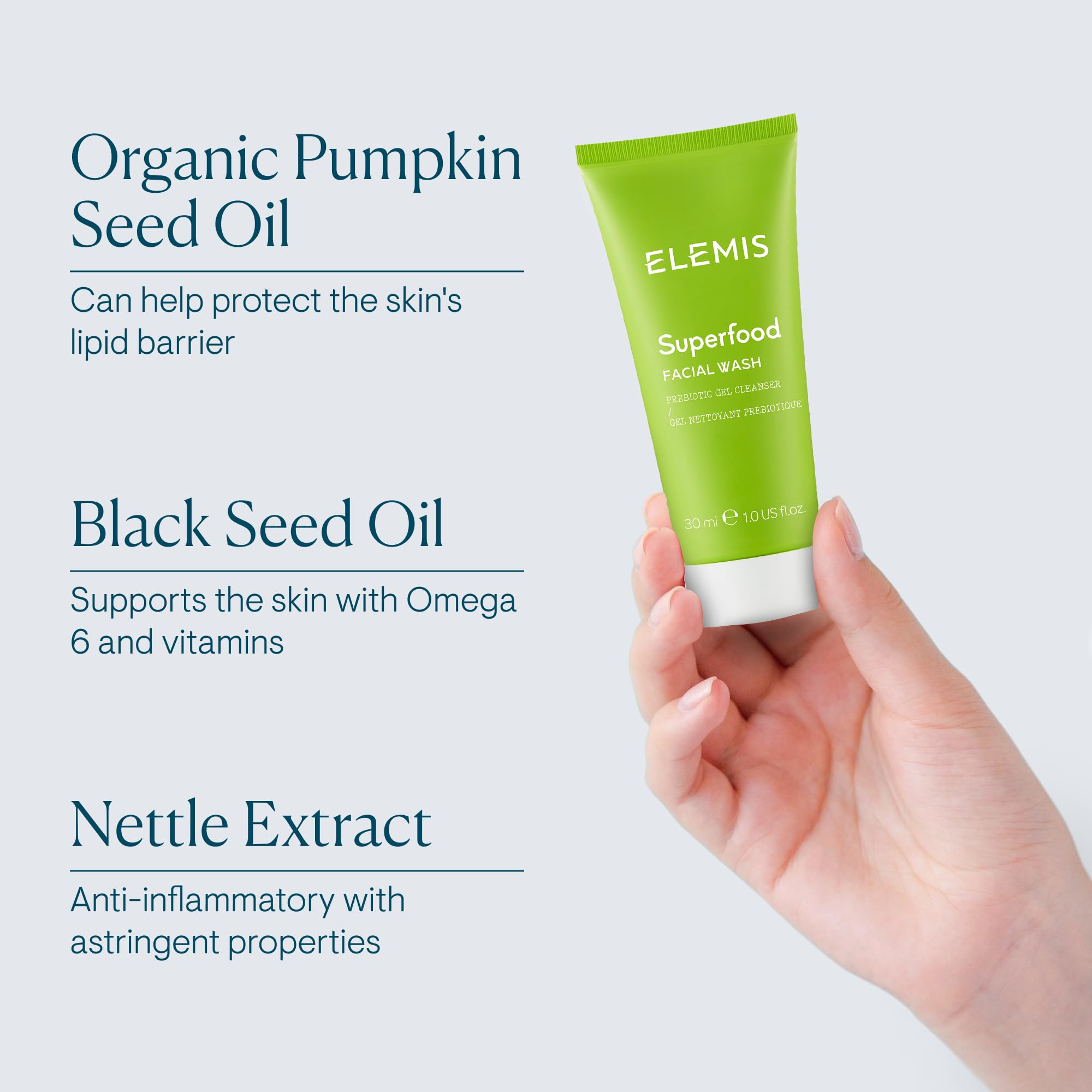 ELEMIS product on bathroom shelf suggesting daily routine integration benefit