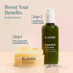 ELEMIS size comparison in hand showing 200ml travel-friendly capacity benefit