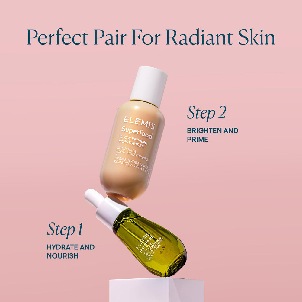 ELEMIS priming moisturizer on fingers illustrating easy application and spreadability