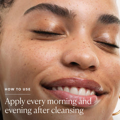 ELEMIS 200ml bottle in hand to show size and convenient daily use benefit