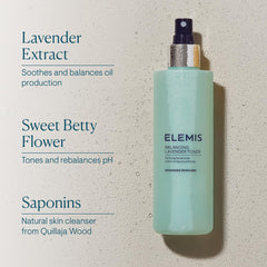 ELEMIS toner on cotton pad demonstrating gentle application and prep benefit