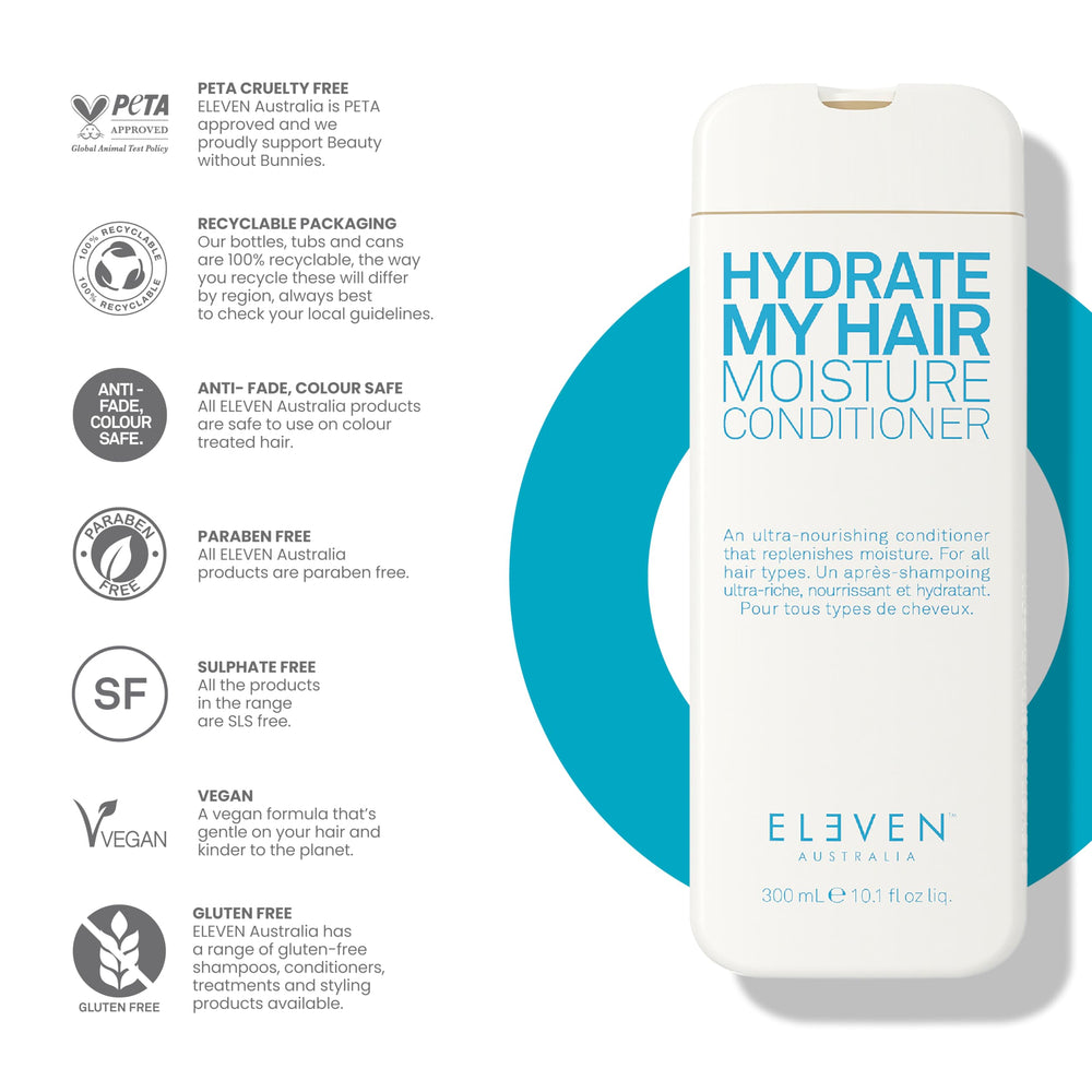 ELEVEN AUSTRALIA dispensing conditioner into hand for easy application benefit