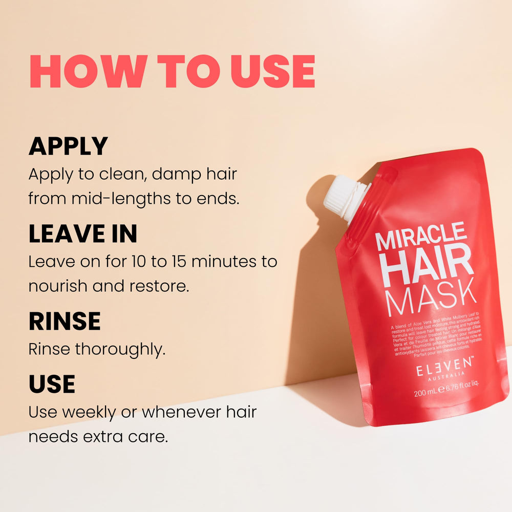 ELEVEN AUSTRALIA smooth shiny hair after mask for improved manageability