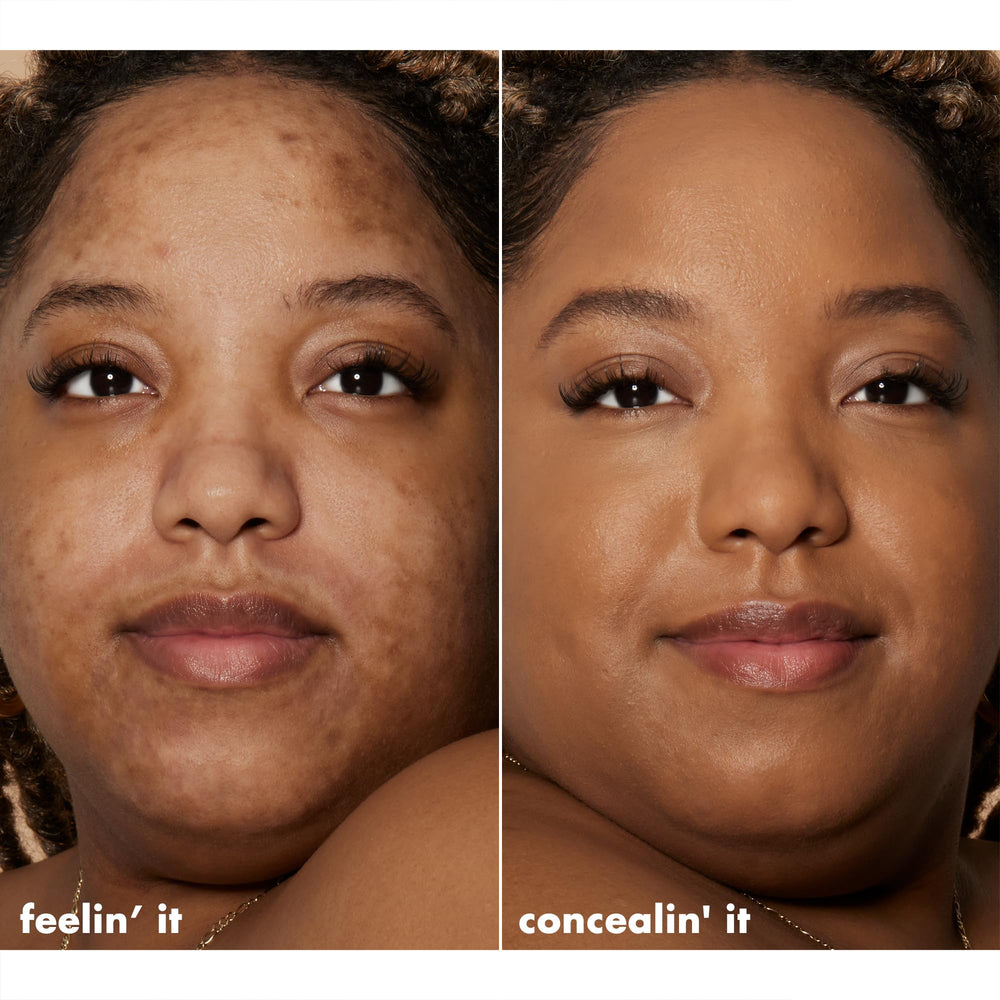 e.l.f. concealer texture swipe illustrating matte finish and blendability