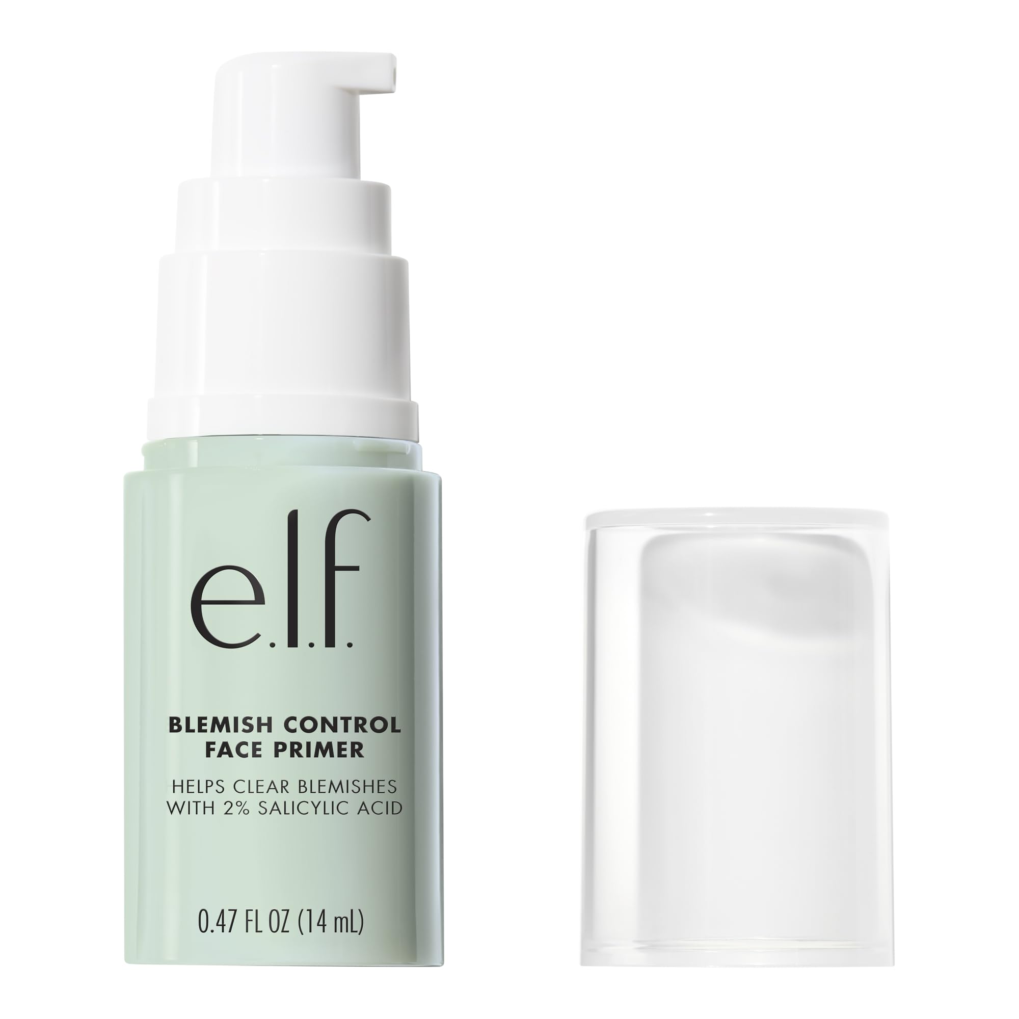 e.l.f. primer with salicylic acid ingredient card highlighting clarifying benefit