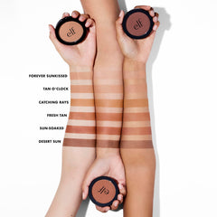 e.l.f. swatch of Tan O' Clock on arm showing buildable warmth and natural color payoff