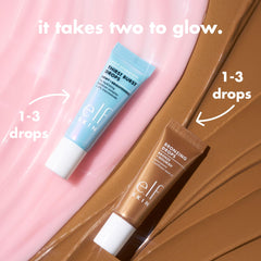 e.l.f. Bronzing Drops label detail indicating nourishing, sun-kissed tint