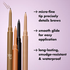 e.l.f. close-up of 1mm tip demonstrating precise fine hair-like stroke capability
