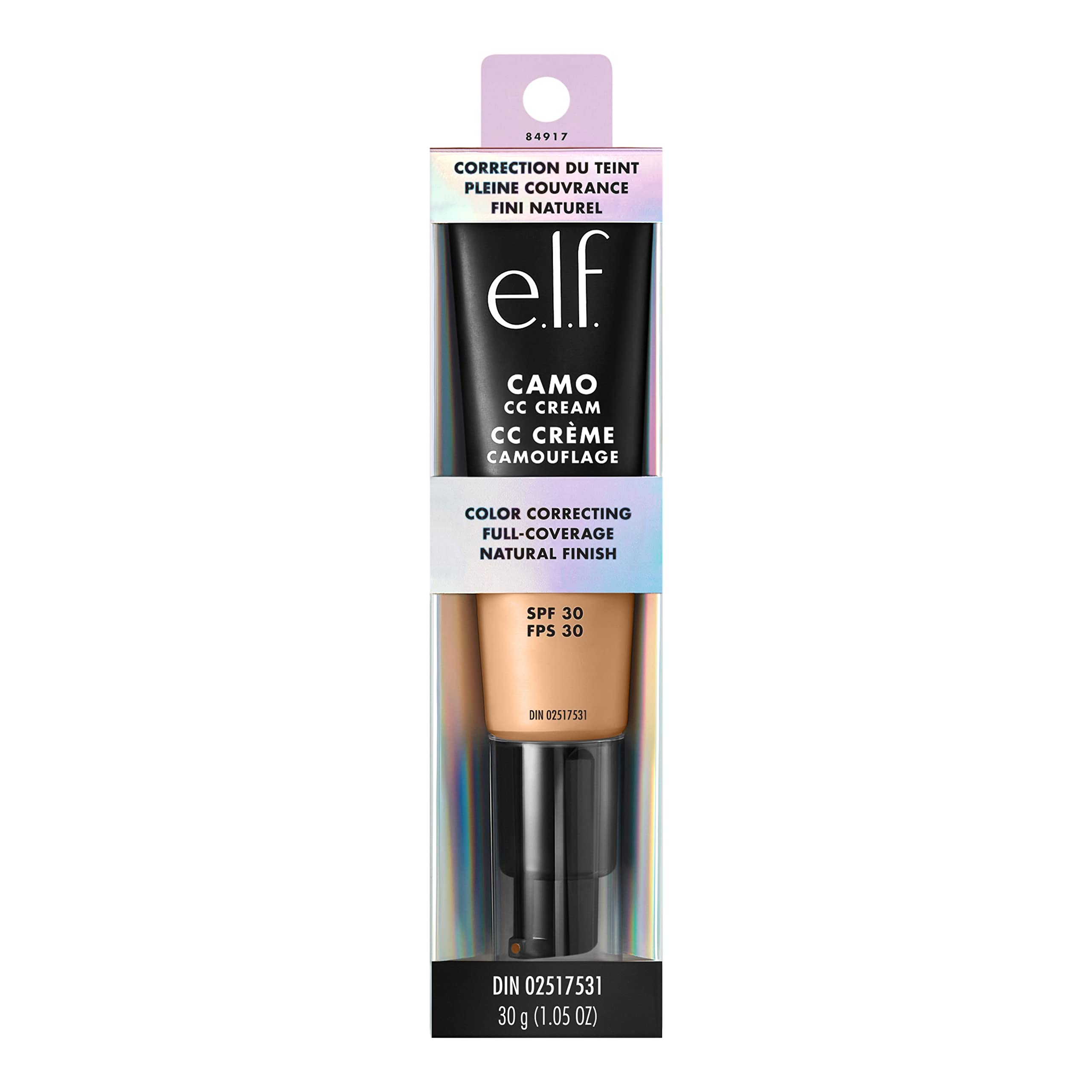 e.l.f. Camo CC Cream before and after showing coverage and skin-smoothing