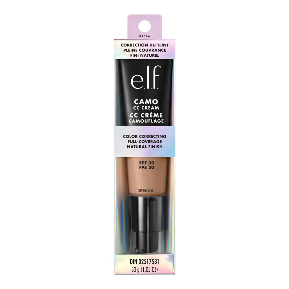e.l.f. Camo CC Cream SPF30 label detail showing daily sun protection benefit